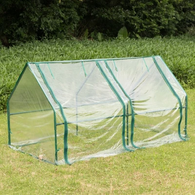 Gardenised Green Outdoor Waterproof Portable Plant Greenhouse With 2 Clear Zippered Windows 11 Gardenised Green Outdoor Waterproof Portable Plant Greenhouse With 2 Clear Zippered Windows - Image 9