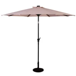 10' X 10' Patio LED Solar Umbrella With Tilt And Crank - Wellfor -Garden Promotional Store GUEST edd4c6d2 5842 4129 a004 987b560667e4