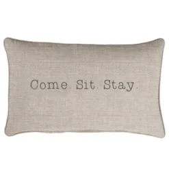 Indoor/Outdoor Come. Sit. Stay. Embroidered Lumbar Throw Pillow - Sorra Home -Garden Promotional Store GUEST eea17b86 7b41 45fd b2b9 59ade2b6bf03