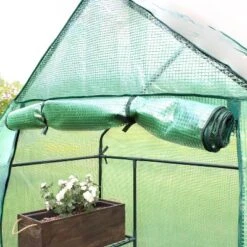 Sunnydaze Decor Sunnydaze Outdoor Portable Tiered Growing Rack Deluxe Walk-In Greenhouse With Roll-Up Door - 4 Shelves - Green -Garden Promotional Store GUEST ef428707 235d 4983 afea 5442dbfaaf07