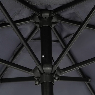 7.5' X 7.5' Bistro Market Patio Umbrella Slate Gray - Island Umbrella 9 7.5' X 7.5' Bistro Market Patio Umbrella Slate Gray - Island Umbrella - Image 7