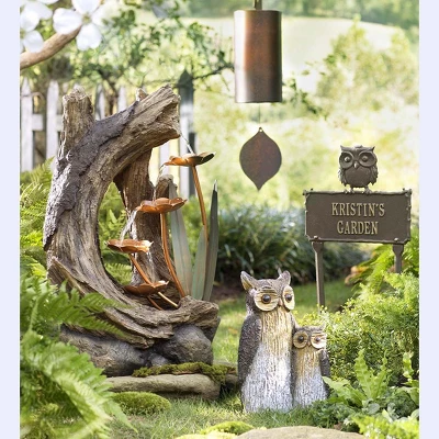 Wind & Weather Realistic Indoor/Outdoor Woodland Stump Fountain With Metal Lily Pads 4 Wind & Weather Realistic Indoor/Outdoor Woodland Stump Fountain With Metal Lily Pads - Image 2