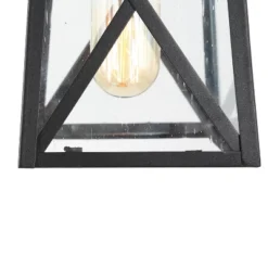 11" Metal/Seeded Glass Square Outdoor Pendant Light Black - LNC -Garden Promotional Store GUEST f48196a1 6cbb 4689 951a ce382cbedfa1