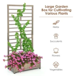 Costway 2PC 68in Wood Planter Box W/Trellis Raised Garden Bed For Climbing Plant 18 Costway 2PC 68in Wood Planter Box W/Trellis Raised Garden Bed For Climbing Plant -Garden Promotional Store GUEST f57abe80 7a90 4ecf b535 8b63aca75a4d