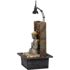 John Timberland Namaste Buddha Zen Waterfall Indoor Tabletop Water Fountain With LED Light 11 1/2" For Table Office Desk Home Bedroom Meditation -Garden Promotional Store GUEST f608a2d6 7f76 4187 a31d d8e41ef7438e