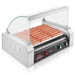 Olde Midway Electric Hot Dog Roller Grill Machine With Glass Cover, Commercial Grade -Garden Promotional Store GUEST f6b0c080 22c1 48e2 9f29 0c5106103449