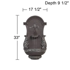 John Timberland Tivoli Grey Ornate Rustic Outdoor 2 Tier Outdoor Wall Water Fountain 33" For Yard Backyard Garden Patio Home Deck Porch House Exterior 17 John Timberland Tivoli Grey Ornate Rustic Outdoor 2 Tier Outdoor Wall Water Fountain 33" For Yard Backyard Garden Patio Home Deck Porch House Exterior -Garden Promotional Store GUEST f7a0e8e0 a4d0 4797 bf04 9b6e266110ff