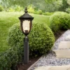 John Timberland Outdoor Post Light Fixture LED Veranda Bronze 33" Clear Hammered Glass For Exterior House Porch Patio Garden Yard