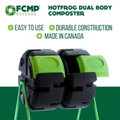 FCMP Outdoor HOTFROG 37-Gallon Plastic Resin Dual Chamber Tumbling Composter Outdoor Elevated Rotating Garden Compost Bin, Black/Green 9 FCMP Outdoor HOTFROG 37-Gallon Plastic Resin Dual Chamber Tumbling Composter Outdoor Elevated Rotating Garden Compost Bin, Black/Green -Garden Promotional Store GUEST f9574194 decd 4b4c 804a ff6ca06b76b8