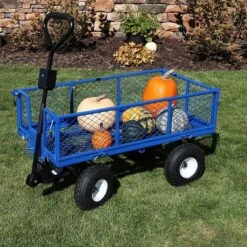 Sunnydaze Decor Sunnydaze Outdoor Lawn And Garden Heavy-Duty Durable Steel Mesh Utility Dump Wagon Cart With Removable Sides -Garden Promotional Store GUEST fb94ac47 2132 4bae 9133 b34b9da64f53
