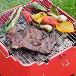 Permasteel Square Portable Charcoal Grill PG-40C10-RD - Red -Garden Promotional Store GUEST fca27fb7 f7a4 4a11 9578 d67ecf291c3a