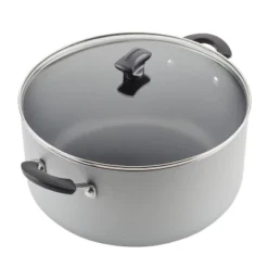 Farberware 10.5qt Aluminum Nonstick Stockpot With Lid Silver