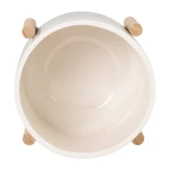 Sagebrook Home 8" Wide Gradient Ceramic Planter Pot With Wood Stand Gray/Beige -Garden Promotional Store GUEST fcf5d2bc af4a 4497 9404 992ae37d10ef