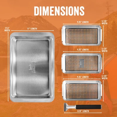 Yukon Glory BBQ 'N Serve Grill Basket Set, Revolutionary Grill To Table Design, Includes 3 Grilling Baskets, Serving Tray And Patented Clip-on Handle 5 Yukon Glory BBQ 'N Serve Grill Basket Set, Revolutionary Grill To Table Design, Includes 3 Grilling Baskets, Serving Tray And Patented Clip-on Handle - Image 3