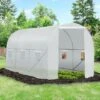 Outsunny 15' X 7' X 7' Walk-In Tunnel Greenhouse, Large Garden Hot House Kit With 6 Roll-up Windows & Roll Up Door, Steel Frame, White 2 Outsunny 15' X 7' X 7' Walk-In Tunnel Greenhouse, Large Garden Hot House Kit With 6 Roll-up Windows & Roll Up Door, Steel Frame, White -Garden Promotional Store GUEST fdbcfc67 41e7 4126 9af7 d6a6350147cb